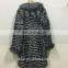 Factory wholesale winter warm long style knitted thick real red or silver fox fur coat for women
