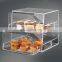 3 tiers clear glass bread display showcase acrylic display bread showcase