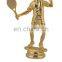 Gold Plated Plastic Badminton Moulded Figures Souvernir Award Trophy