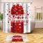 I@home Custom Design Eco Friendly Waterproof Bathroom Red Floral Shower Curtain With Roses