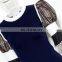 TWOTWINSTYLE Ladies Sweater O Neck Puff Long Sleeve Slim Hit Color Knitted Vintage Patchwork