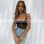 Women's Sleeveless Scoop Neck Strappy Backless Vintage Bodysuit