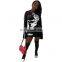 Long Sleeve Dresses Women Fashion 2021 Print One Solid Mini Woman Dress Casual Streetwear Plus Size Vestidos