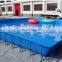 PVC rectangular inflatable metal frame pool, steel swimming pool for water pool slides