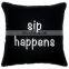 Wholesale Embroidery Letter With Black Background With Piping Cushion Pillow for Outdoor