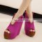good quality ladies handmade peep toe high heel wedges sandals shoes(also available in leather) or US sizes(6 7 8 9 10 11)