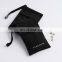 PandaSew Custom Logo 13x8cm High Quality Black Herringbone Cotton Packaging Bag Gift Jewelry Pouch