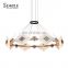 New Listed Gorgeous Decoration Gold Living Room Bedroom Iron Acrylic Modern Indoor LED Chandelier Lamp