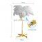Large Modern Copper White/Green/Black/Pink/Blue Luxury Standing Feather Lamp Ostrich Feather Floor Lamp Lighting For Home