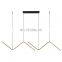 Modern Postmodern Minimalist Atmosphere Living Room Creative LED Strip Stainless Steel Model Room Chandelier Lamp