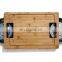 Rectangular Multifunctional Kitchen Bamboo chopping Cutting Board With Stainless Steel Bowls Compartments Container Drawers