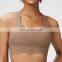 Hot Sale Ribbed Cross Back Yoga Bra Sexy High Impact Training Sports Bra Top Women Workout Running Gym Wear Outfit