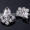 Bargain Hot Product Flower Snowflake Shape Cubic Zircona Stones Brass Stud Earrings