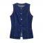 European and American style slim fit denim vest+high waisted shorts set
