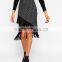 2015 Fashion Asymmetric Tassel / Fringe Jacquard Wrap Skirt for Women
