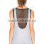 Womens Clothing 2016 Spring Latest Women Muscle Tee with Mesh Trim