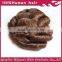 Brown curly remy hair Super invisible thin skin V-loops hair replacement system for men