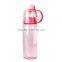 600ml Misting Spray Outdoor Sport Drinking BPA FREE Water Bottle