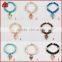 Women's Blue Black Red Agate Lacey Agate Sally Beaded Stretch Bracelet With Arrowhead Pendants