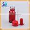 Glass bottle essential oil dropper bottles15ml red glass bottle with white caps and rubber