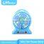 Rechargable super strong wind desk mini fan with power bank function adjustable speed and LED flashlight