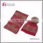 2015 Hot Sell Children Fall and Winter Warm Jacquard Scarf and Hat Suit