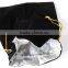 Soft Black Velvet Drawstring Carry Gift Bag Silver Lining 6.5" x 8"