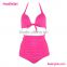 2016 Pink Halter Fashion Sexy Young Girls Swimsuit