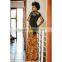 2016 Newest Fashion Design African Printed Bodycon Maxi Dress With Lace Top