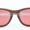 Fashion Designer Brown Stained Bamboo Sunglasses Red Mirror Polarized Oken Glases Eyewear
