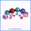 Wholesale Gradient Color Round Smooth Acrylic Double Pearl Statement Stud Earrings For Girls CTBE16-048