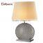 Modern decoration glass table lamp with Fabric Shade, gray/blue