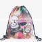 Hipster Teens Bags Bulk Drawstring Bags Funny Camping Trip Bags GALAXY PANDA AND CAT Bags