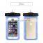 Wholesale promotion white transparent waterproof case IP8 pvc mobile phone waterproof dry bag