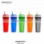 Plastic Clear Tumbler with Straw and Snack or food Container