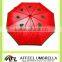 21''x8k watermelon three folding umbrella