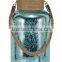 10'' Mercury Glass Jute Canister With 20 LED Battery Operated String Light