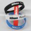 Business gifts Nikon photography silicone bracelet, printing one color logo silicone wristband