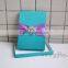 Custom Handcraft blue wedding invitations silk box