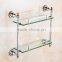 80900 bathroom shelf towels for bathroom Double glass shelf hotel use toilet accessories
