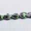 Bead Silver-plated Glass Light Green 13x10mm Twisted Oval