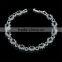 7.0*8.0mm Black cubic zircon tennis bracelets white gold plated wedding jewelry