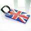 personalized Union Jack shaped luggage tag