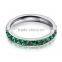 316L Stainless Steel Emerald Green Cubic Zirconia CZ Eternity Wedding 4MM Band Ring