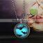 2016 Halloween hot sale Amazon silver chian photo jewelry glowing pendant bat necklace