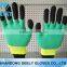 Knit Cotton Glove with Latex Double Dipped Latex Coating Working Gloves with Blue Latex Coated Gloves