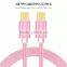 Voxlink 1m TYPE-C Male to Male Mobile Phone Data Cable Charging Cable Nylon Braided Metal Wire Type C to Type C Cable,Rose Gold
