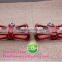 Red color mountain racing bike pedals