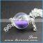 Antiqued Brass Glass Globe Jewelry necklace with dried flower