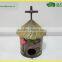 Cross On House Shaped Hanging Metal Bird Feeder Window Bird Feeder Stand